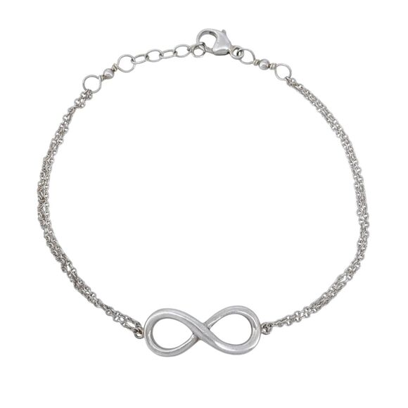 Vintage Sterling Silver 925 Infinity Symbol Bracelet 6"-7" - Picture 1 of 4
